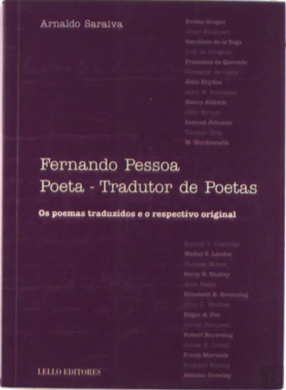 Fernando Pessoa Poeta-Tradutor de Poetas